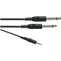 Electrovision 2X6.35Mj/P-3.5Sj/P 1.2M Lead Mono Jack Plug/Stereo Jack Plug in Black