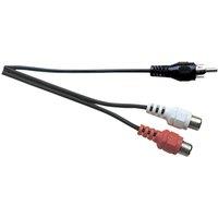Electrovision Standard Phono Plug to 2x Phono Socket Screened Lead in Black
