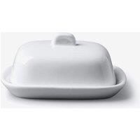 WM Bartleet & Sons Porcelain Mini Butter Dish with Lid in White