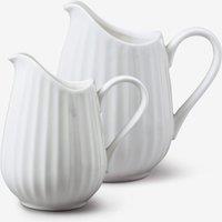 WM Bartleet & Sons Porcelain Fluted Jug Set of 2 in White