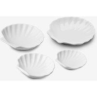 WM Bartleet & Sons Porcelain Shell Dish Set of 4 in White