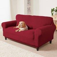 Coopers of Stortford 2-Seater Stretch Sofa Cover, 140-170cm, Machine Washable in Red