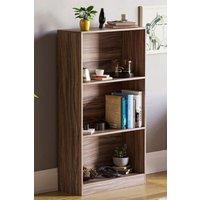 Home Discount Vida Designs Cambridge 3 Tier Medium Bookcase Storage Space-saving in Walnut