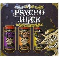 Psycho Juice Hot Chilli Sauces Gift Box Set of 3 x 148ml - Scorpion Pepper, Red Savina, Habanero in Brown | Size: 3 Pack