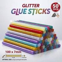 Bed Time UK 50 Pack Glitter Glue Sticks 7mm x 100mm for Crafts DIY School