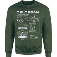 Back To The Future Delorean Schematic Sweatshirt - Green | Size: 2XL