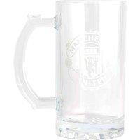 Manchester United FC Crest Glass Tankard in Clear