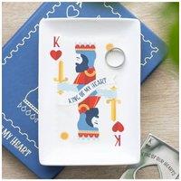 KDMD King of My Heart Catch All Dish Jewelry & Key Storage Gift in White
