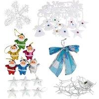 KDMD Christmas LED Bowknot Word Plate Snowflake Star Santa Decor Kit