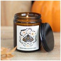 KDMD Frightful Folk Moth Spiced Vanilla Scented Candle Jar in Brown