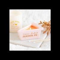 KDMD Home Baked Pumpkin Pie Ceramic Candle with Pie Dish in Baby Pink