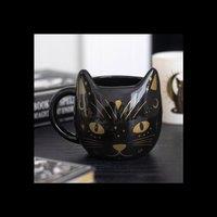 KDMD Magick Black Cat Face Mug 390ml Coffee Tea Hot Chocolate