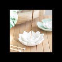 KDMD White Lotus Flower Incense Stick Holder for Peaceful Relaxation