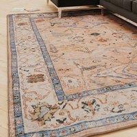 Kukoon Taupe Distressed Soft Pile Living Room Area Rug Bedroom Floor Mat in Peach | Size: 80 cm x 150 cm