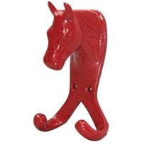 Perry Equestrian Horse Head Double Stable Wall Hook in Red