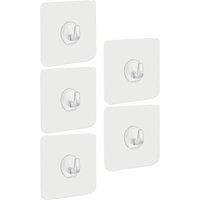 FLAVORA 5PCS Heavy Duty Transparent Self Adhesive Hooks in Clear | Size: 500mm