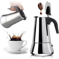 FLAVORA 6 cup 300ml Stainless Steel Espresso Maker in Silver | Size: 0.6m2