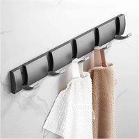 NESTLUNE Coat Hooks Wall Mounted Rack Clothes Hanger in Silver