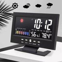 NESTLUNE 5 in 1 Weather Station Indoor Outdoor Wireless Digital LCD in Black | Size: 100 cm x 15 cm