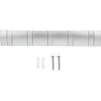 NESTLUNE Wall-Mounted Coat Rack Rail Hook with 5 Retractable Hooks in Silver