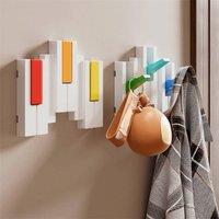EONLION Piano Key Shaped Wall Mounted Coat Rack in White | Size: 500mm