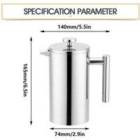 FLAVORA 350ml Stainless Steel French Press Coffee Filter in Metallic Silver | Size: 0.6m2