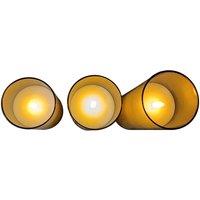 FLAVORA Gold 3Pcs Remote Controlled LED Battery Candles