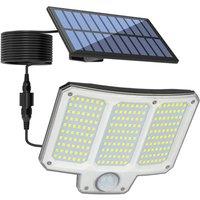 FLAVORA Solar Power LED Wall Light Security Outdoor in Black