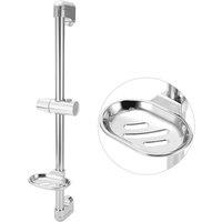 FLAVORA Shower Riser Rail Kit Adjustable Shower Head in Silver | Size: 180 cm width x 180 cm drop