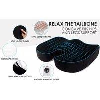 NESTLUNE Seat Cushion for Office Chair Car Pad Memory Foam in Black | Size: 100 cm x 190 cm