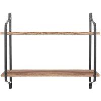 FLAVORA Large 60x15cm Industrial Wall Shelf in Black | Size: 500mm