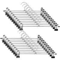 FLAVORA 20 Pcs Pants Hangers in Silver | Size: 0.6m2