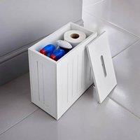 SPETLEK Bathroom Storage Cabinet Toilet Roll Cleaning Supply in White
