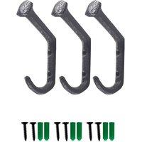 SPETLEK IRON STYLE DOUBLE COAT HOOK 3pc in Black