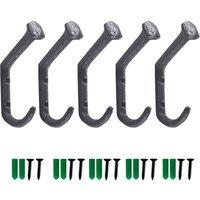 SPETLEK IRON STYLE DOUBLE COAT HOOK 5pc in Black
