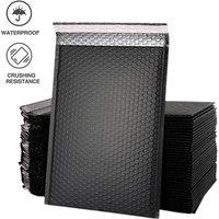 NESTLUNE 50PCS Black/Pink Padded Bubble Envelopes Lined in Black | Size: 100 cm x 15 cm