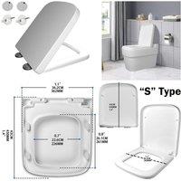 FLAVORA S Type Soft Close Quick Release Heavy Duty White Toilet Seat | Size: 180 cm width x 200 cm drop