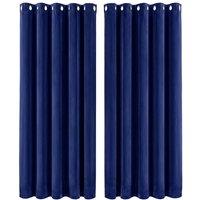 Marlow Velvet Blackout Curtains Thermal Insulated for Bedroom Living Room in Blue | Size: 117 cm width x 137 cm drop