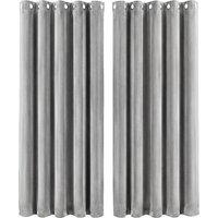 Marlow Velvet Blackout Curtains Thermal Insulated for Bedroom Living Room in Grey | Size: 117 cm width x 137 cm drop