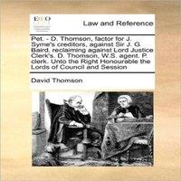 David Thomson Pet. - D. Thomson, factor for J. Syme's creditors, against Sir J