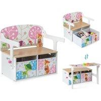 Costway 3-in-1 Kids Convertible Activity Bench Kids Table Chair Set Toddlers Toy Storage