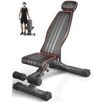 NESTLUNE Weight Bench Adjustable Foldable Strength Training in Black | Size: 0-18 m