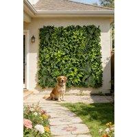 ExtraStar Lush Faux Greenery Wall Panel with Base in Green