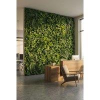 Living and Home 1x1m Artificial Mixed Leaf Grass Panel with Ferns for Privacy Fencing & Background in Green