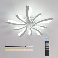 Pheashine Silver LED Ceiling Light, 48W Dimmable 3000-6500K with Remote, Modern