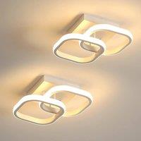 Goeco Modern LED Ceiling Light, 2 Pieces 22 W Ceiling Lamp LED, 3000 K in White