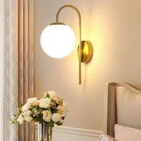 Goeco Indoor Wall Lamp, Modern Wall Lamp with Glass Lampshade, 15 cm in Gold