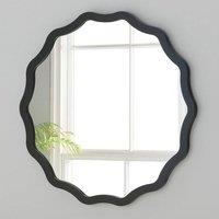 Yearn Mirrors Black Ripple Framed Circular Wall Mirror 120x120cm | Size: 120x120 cm