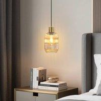 Pheashine Modern Crystal Chandelier Glass Shade E27 Lamp Holder in Gold