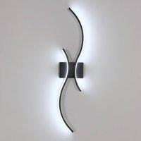 Pheashine Modern LED Wall Sconce, 27W 6500K Curved Wall Light for Stairs, 80cm in Black